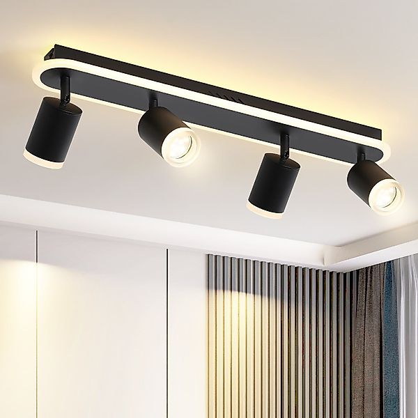 Nettlife LED Deckenstrahler Schwarz 2/3/4 Flammig günstig online kaufen