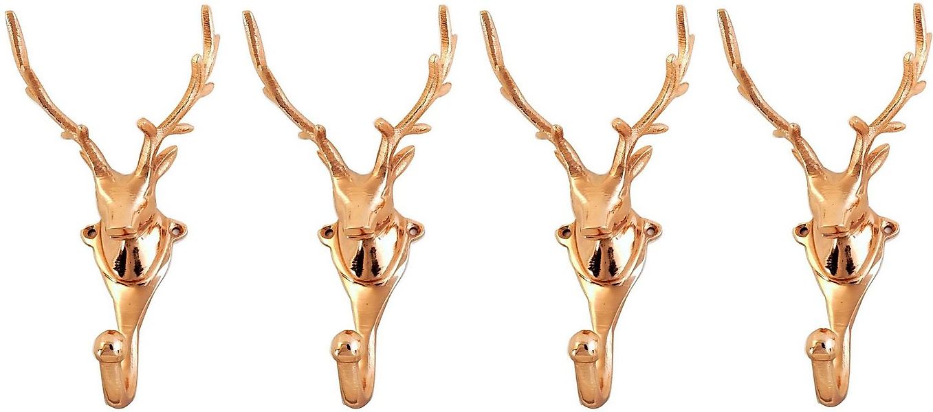 Home affaire Wandhaken Wandgarderobe Kleiderhaken 4er SET Geweih in Kupfer günstig online kaufen