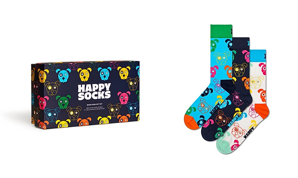 Happy Socks Socken "3-Pack Mixed Dog Socks Gift Set", (Packung, Geschenk-Bo günstig online kaufen