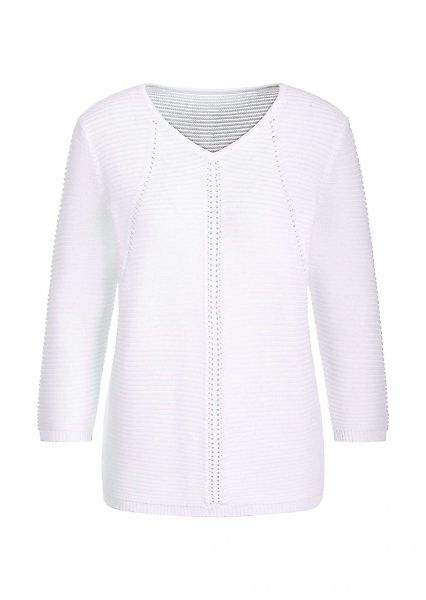 GOLDNER Rundhalspullover "Eleganter V-Ausschnitt Pullover" Strick-Details günstig online kaufen