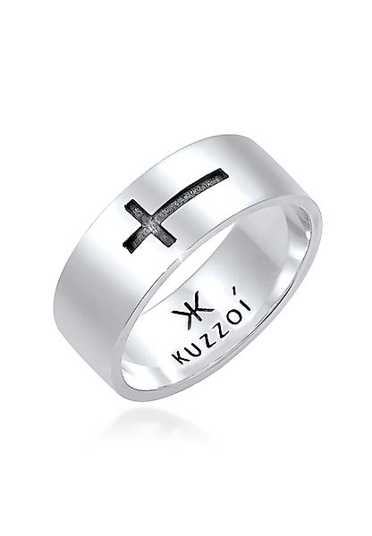 Kuzzoi Silberring Herren Bandring Kreuz Glanz günstig online kaufen