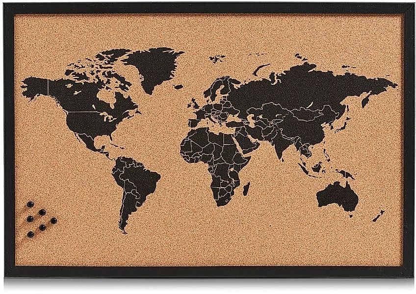 Zeller Present Pinnwand World, Memoboard, aus Kork, Motiv Weltkarte günstig online kaufen