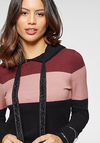 Laura Scott Strickkleid im Streifendesign mit dezent glitzernden Bändern günstig online kaufen