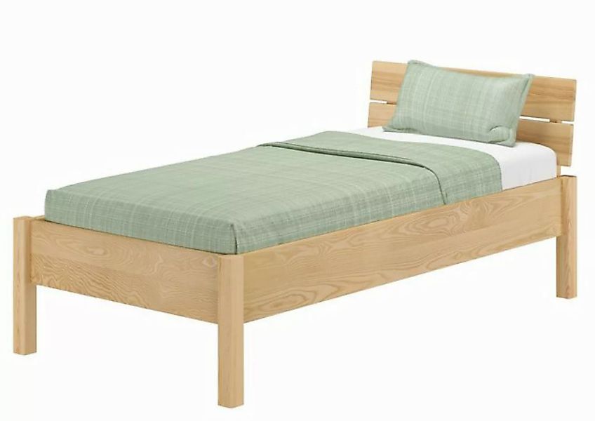 ERST-HOLZ Bett Metallfreies Einzelbett Esche Massivholz 90x200, Eschegeölt günstig online kaufen