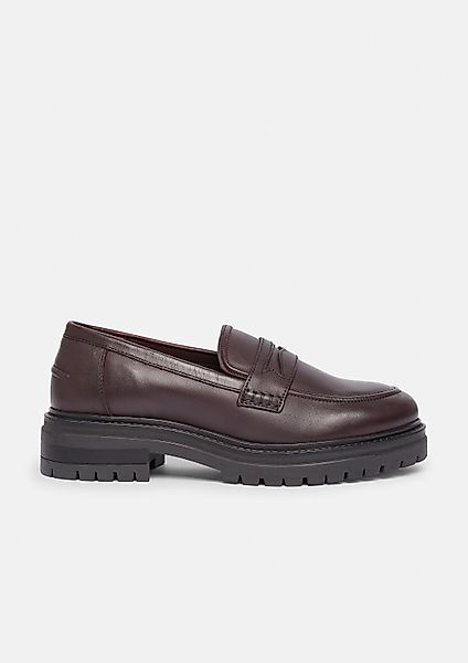 comma Slipper Leder-Loafers mit Plateausohle Slipper günstig online kaufen