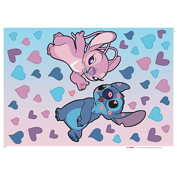 Komar Wandtattoo Stitch in Love - Größe 50 x 70 cm (43 St), Künstler: Komar günstig online kaufen