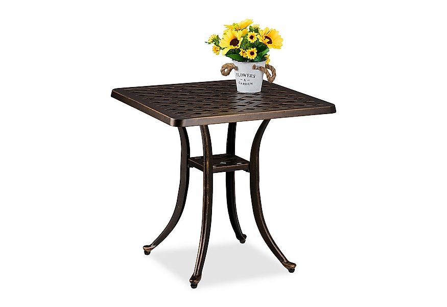 relaxdays Gartentisch Antiker Gartentisch Aluminium günstig online kaufen