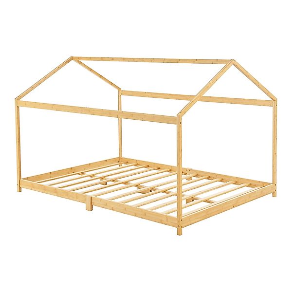 en.casa Kinderbett, »Vindafjord« Bambus Hausbett Haus-Optik günstig online kaufen