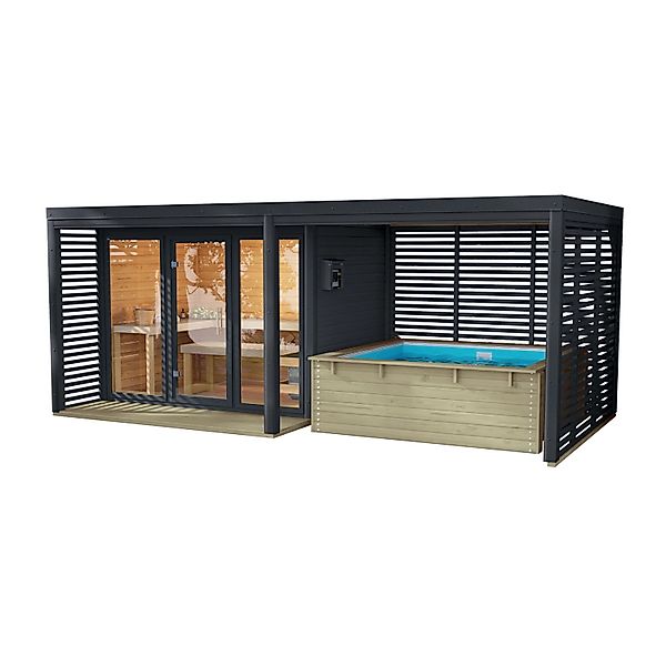 Chillroi Saunahaus Angelus XL Inklusive Anbau Saunaofen und Minipool günstig online kaufen