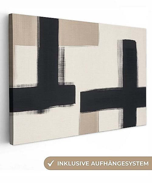 OneMillionCanvasses® Leinwandbild Schwarz - Abstrakt - Japanisch, Fotodruck günstig online kaufen