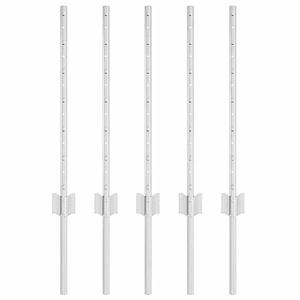 vidaXL Zaunpfosten 5 Stk Silber 60 cm Stahl 42006292 günstig online kaufen