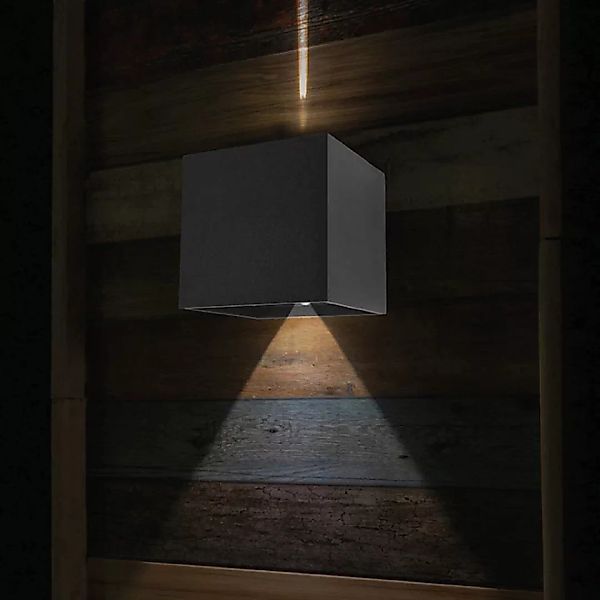 LED Wandleuchte Muro in Schwarz 2x 3W 480lm IP44 günstig online kaufen