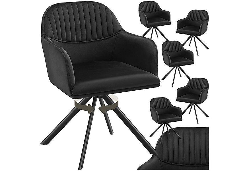 tectake Esszimmerstuhl Samt-Drehstuhl Lona mit dicker Polsterung (Set, 6 St günstig online kaufen