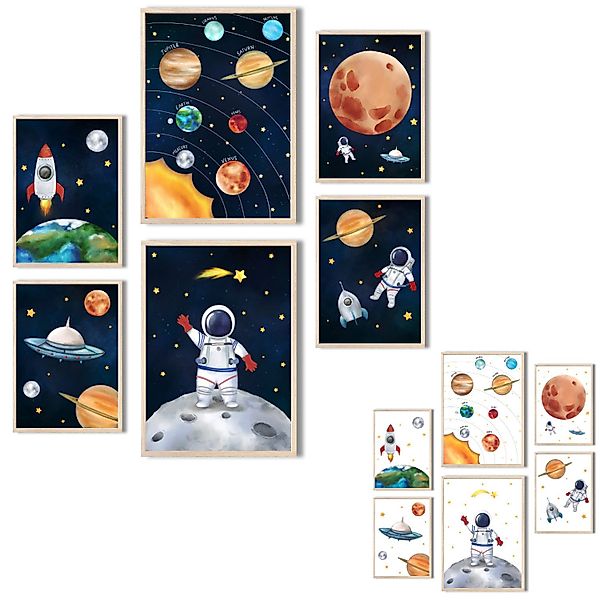 MeinBaby123® Poster Astronauten Bilder Kinderzimmer, Poster günstig online kaufen
