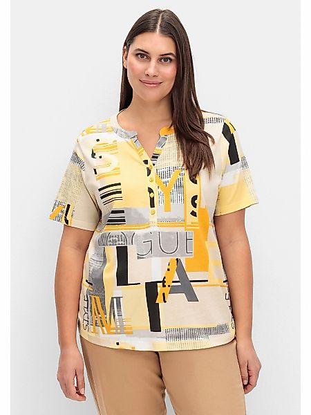 Sheego T-Shirt "Große Größen", mit Grafikprint und Knopfleiste günstig online kaufen