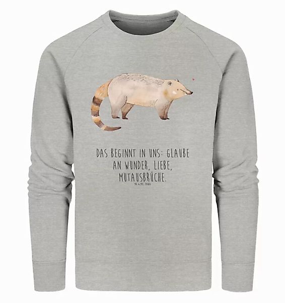 Mr. & Mrs. Panda Longpullover Nasenbär Größe M - Heather Grey - Geschenk, T günstig online kaufen