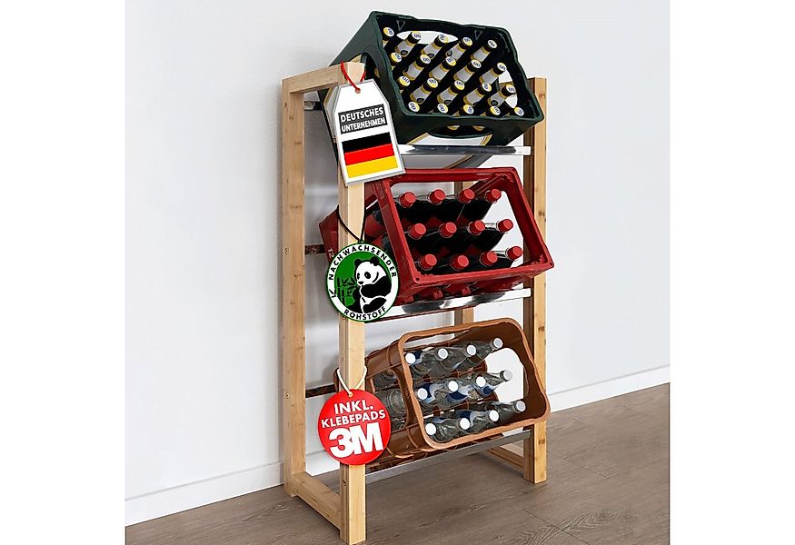 Karat Standregal Getränkekistenregal Bambus Flash, Vielseitiges Lagersystem günstig online kaufen