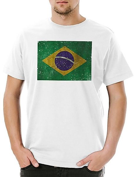 Urban Backwoods Print-Shirt Brazil Flag Vintage Logo Herren T-Shirt Brasil günstig online kaufen