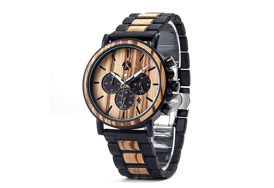 Kim Johanson Quarzuhr Military, Herren-Quarzuhr mit Datum, in Schwarz-Beige günstig online kaufen