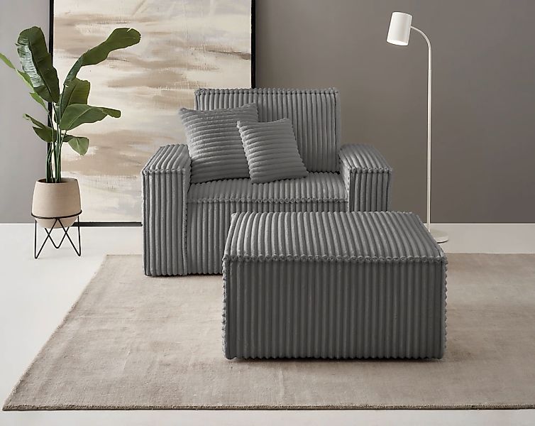 OTTO home Loveseat "FINNLEY, Loveseat & Hocker im Set, trendige Stoffe, ink günstig online kaufen