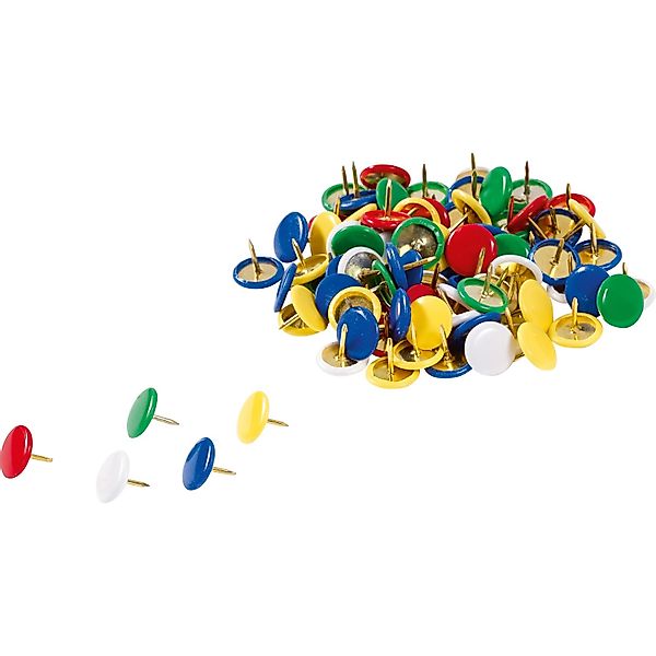 Heftzwecke Stahl Kunststoff Mehrfarbig Sortiert 150 Stück günstig online kaufen