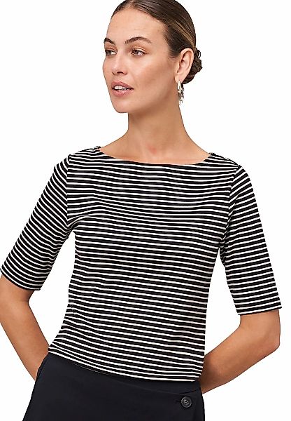 Zero Kurzarmshirt "zero Damen Ringelshirt mit U-Boot Ausschnitt" 1 Stk. tlg günstig online kaufen