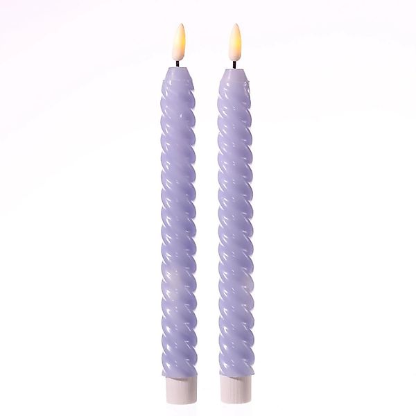 Marelida LED Stabkerzen Twist Tafelkerzen Gedreht Echtwachs Flackernd 25cm günstig online kaufen