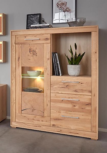 VOGL Möbelfabrik Highboard Breite 107 cm, Teilmassivholz, Made in Germany günstig online kaufen