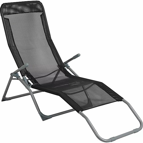 Sonnenliege Pando Schwarz 140 cm x 61 cm x 57-96,5 cm klappbar günstig online kaufen