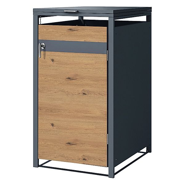 ML-Design Mülltonnenbox 1Er 240L 68x80x116,3cm Anthrazit-Eichenoptik aus St günstig online kaufen