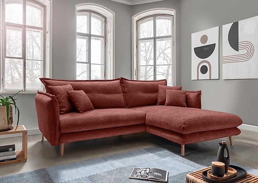 Home affaire Ecksofa »Lazio modern und bequem, schmale Armlehnen, tolle Det günstig online kaufen