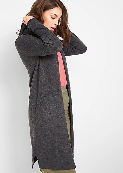 bonprix Longstrickjacke "Longstrickjacke mit Kapuze" lässige Passform, mit günstig online kaufen