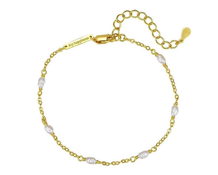 Hey Happiness Perlenarmband Süßwasserperlen Roségold 18K Vergoldet, Armkett günstig online kaufen