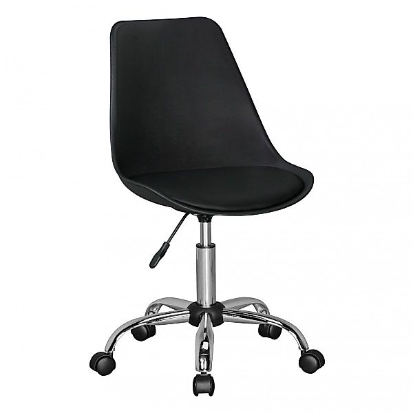 FINEBUY Drehstuhl SuVa5074_1 (Schreibtischstuhl Kunstleder Schwarz günstig online kaufen