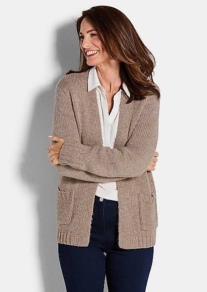 GOLDNER Strickjacke Kurzgröße: Langarm Melange-Cardigan, flauschig Weiche J günstig online kaufen