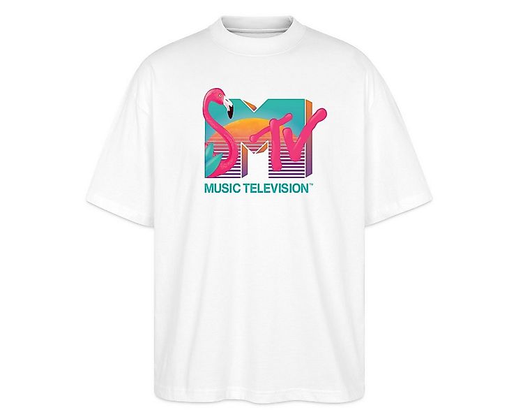 Spreadshirt T-Shirt MTV Music Television Flamingo-Logo Oversize Unisex T-Sh günstig online kaufen