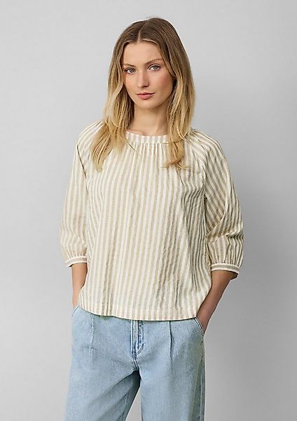 s.Oliver Kurzarmbluse Bluse Streifenbluse mit Raffung und Schleife günstig online kaufen