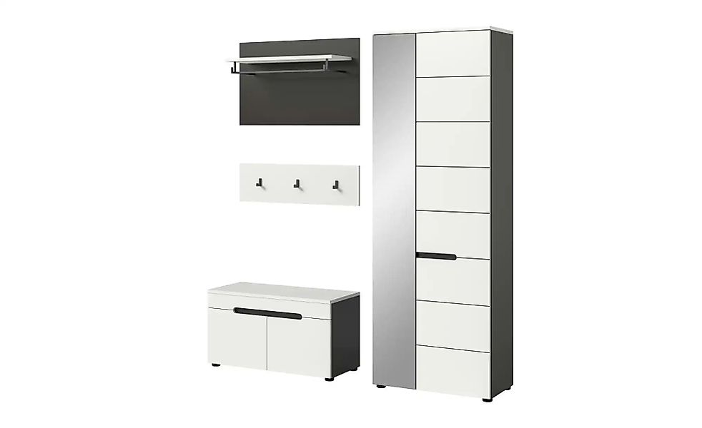 Garderobenkombination 4-teilig  Canu ¦ grau ¦ Maße (cm): B: 160 H: 190 Gard günstig online kaufen