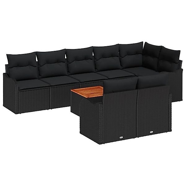 vidaXL Garten-Sofa-Set 9-Tlg Schwarz 3356140 günstig online kaufen