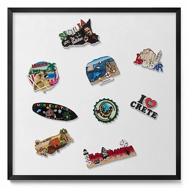 Tulup Magnettafel Metall Magnettafel Gerahmt Farbe Weiß 50x50 cm Magnettafe günstig online kaufen