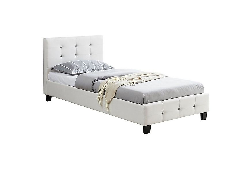 CARO-Möbel Polsterbett DELAWARE, Einzelbett 90x200 cm inkl Lattenrost, Stra günstig online kaufen