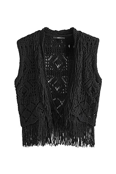 Next Strickweste Grobmaschige Strickweste mit Fransen günstig online kaufen