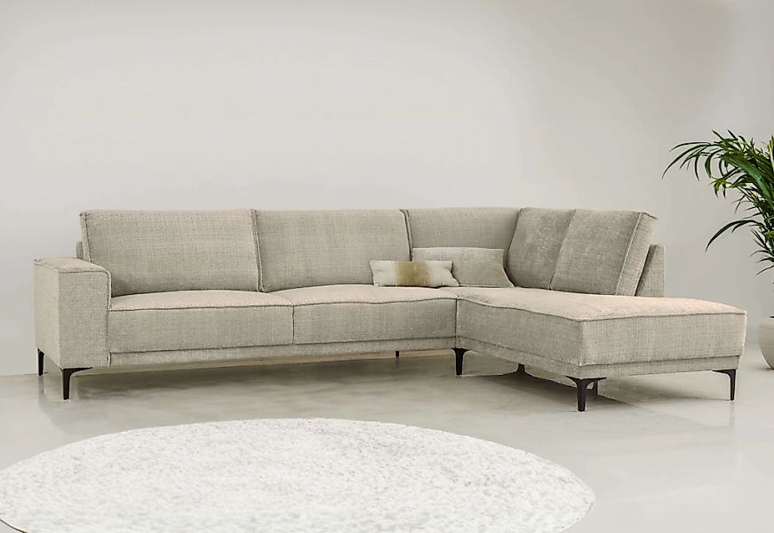 Places of Style Ecksofa "Polsterecke Oland, Struktur, Flachgewebe, Luxus-Mi günstig online kaufen