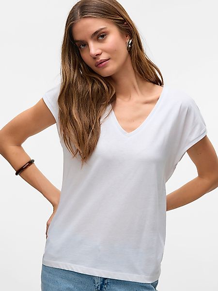 Vero Moda Kurzarmshirt VMLUNA SS V-NECK TEE JRS NOOS günstig online kaufen