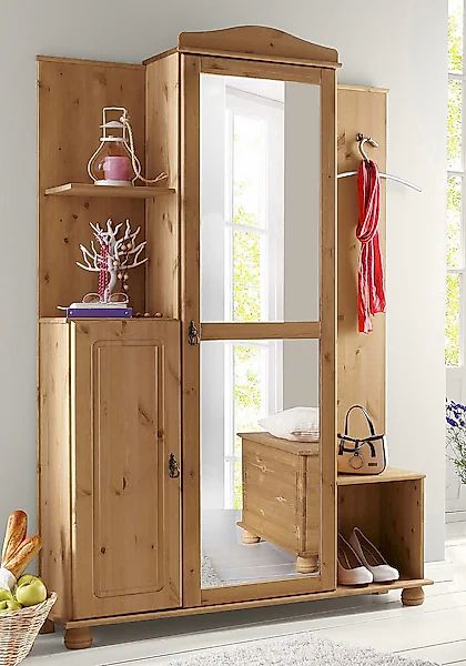 OTTO home Kompaktgarderobe "Finca" aus massivem Kiefernholz, mit vielen Sta günstig online kaufen
