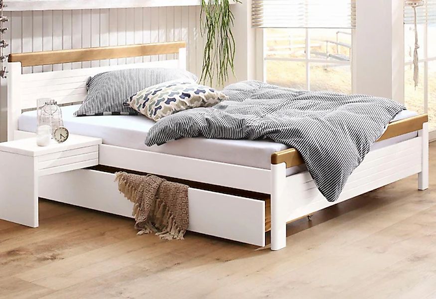 Home affaire Massivholzbett ""CAPRE" im skandinavischem Landhausstil" in ve günstig online kaufen