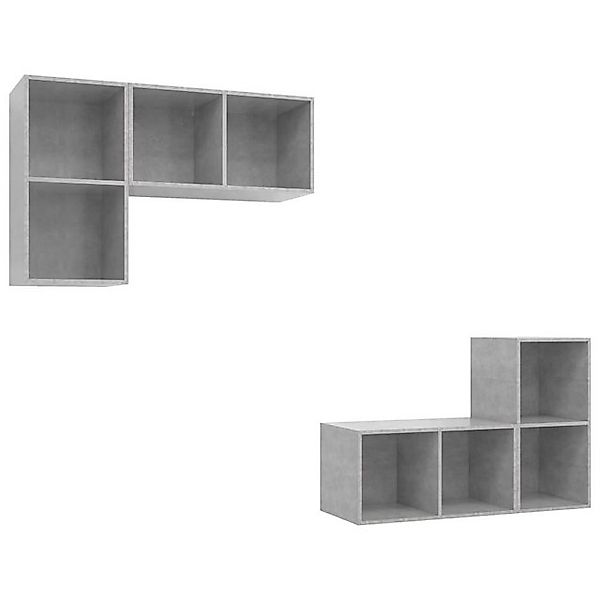furnicato TV-Schrank TV-Wandschränke 4 Stk. Betongrau Holzwerkstoff (1-St) günstig online kaufen