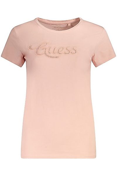 GUESS JEANS 2-in-1-Shorts Damen Rosa T-Shirt aus Bio-Baumwolle mit Stickere günstig online kaufen
