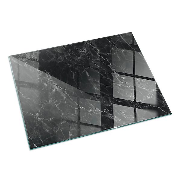 Tulup Bodenschutzplatte Schwarz Elegantes Marmormuster, Gehärtetem günstig online kaufen