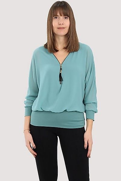 malito more than fashion Chiffonbluse 6297 Bluse mit Fledermausärmeln Einhe günstig online kaufen